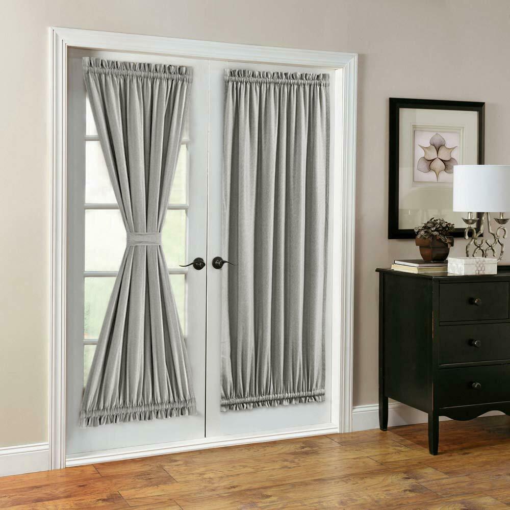 

French Door Curtain Linen Look Blackout Curtain One Piece