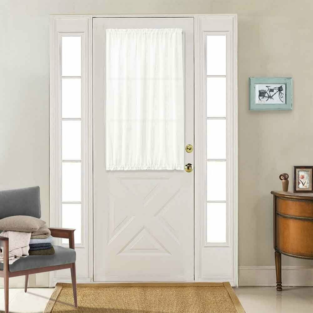 

French Door Panels Privacy Casual Weave Textured Rod Pocket Semi Sheer 1 Panel
