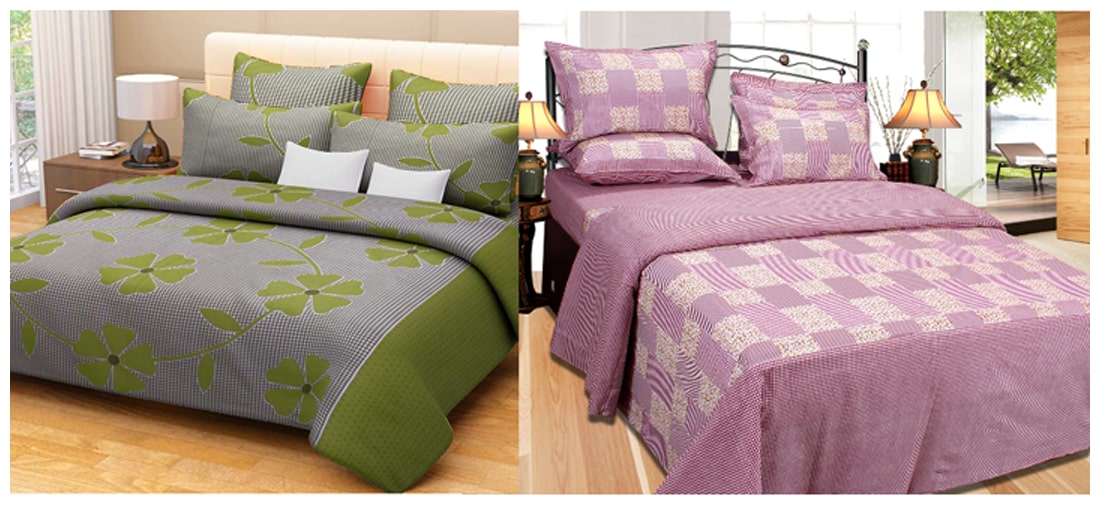 Buy Fresh From Loom Multi Color Cotton Double Bed Sheets Combo Online