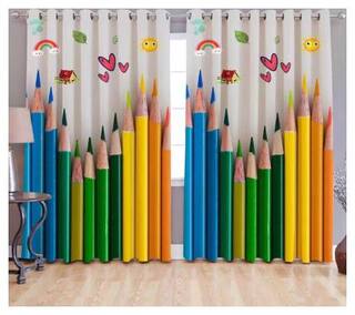 Buy Fresh From Loom Digital Print Curtain For Long Door Eyelet