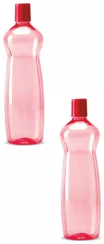 

VJ Plastic Red Water Bottle ( 1000 ml Set of 2 )