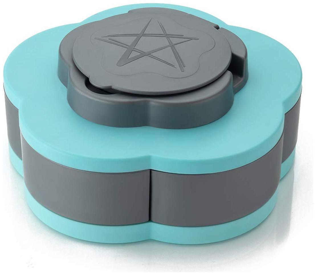 

Funky Deal Five Compartments Flower Candy Spice Storage Box With Rotating Tray