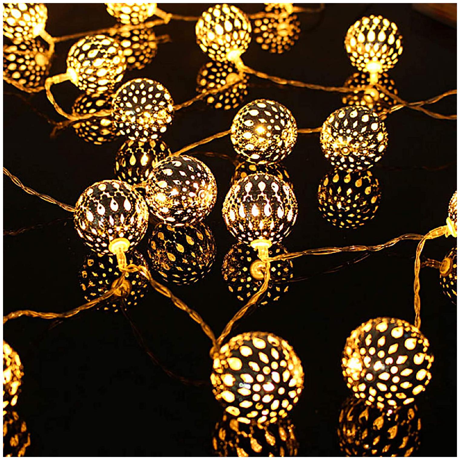 

G GAPFILL Diwali light 5M Metal Ball String Light Serial Bulbs yellow Set of 1