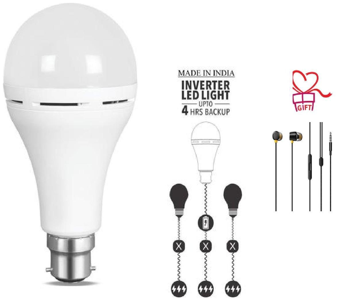 

G Gapfill 9W High Quality Ac Dc Rechargeable Emergency Inverter Led Bulb ( Pack Of 1) With Free High Bass Earphones