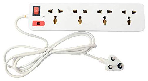 

G Gapfill Extension Board With 4 Sockets 1 Switch Universal Extension Cord With Heavy Duty Copper And Led Indicator Multi Plug Power Strip (White)