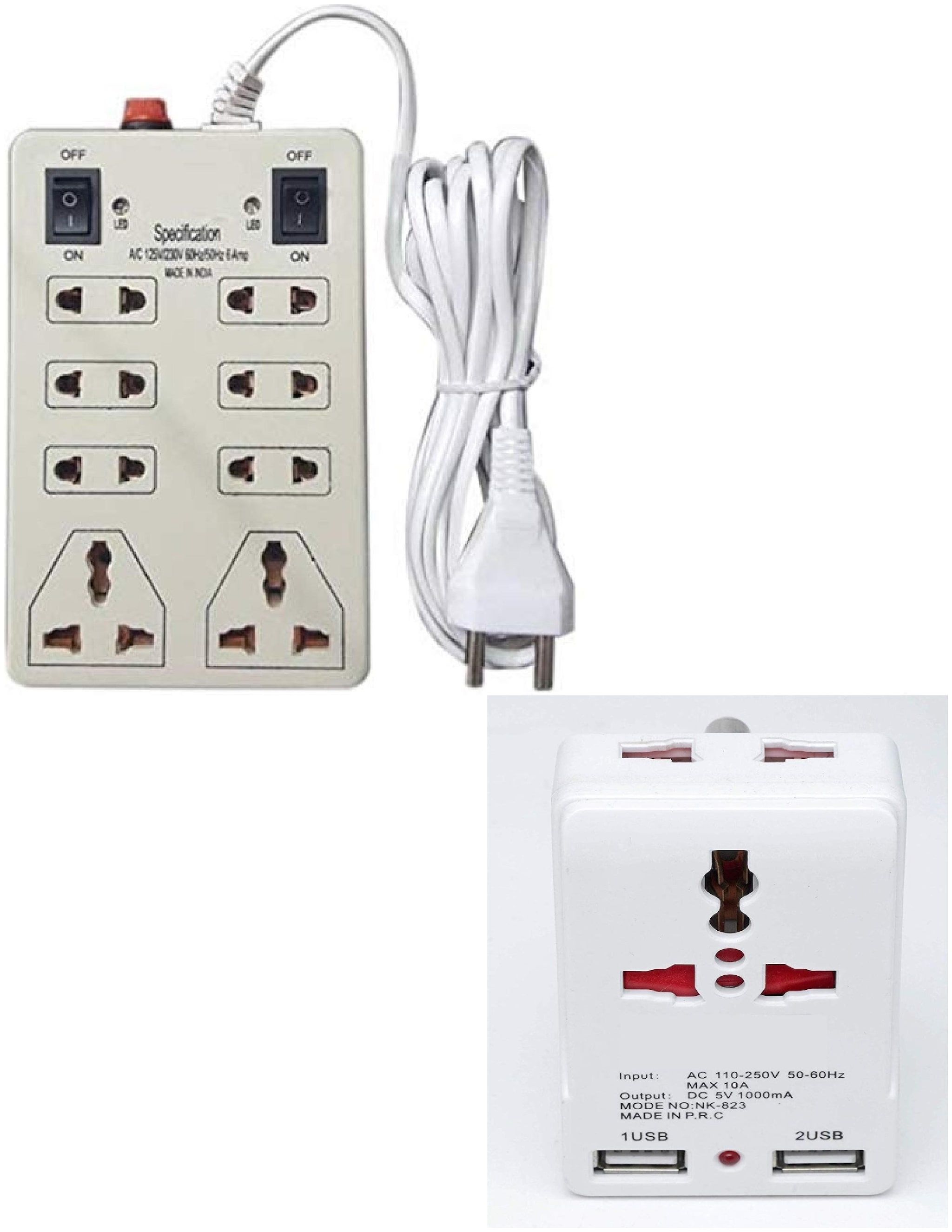 

G GAPFILL Multi Pin White Extension Board ( 2 5 m 9 Socket 2 Switches)