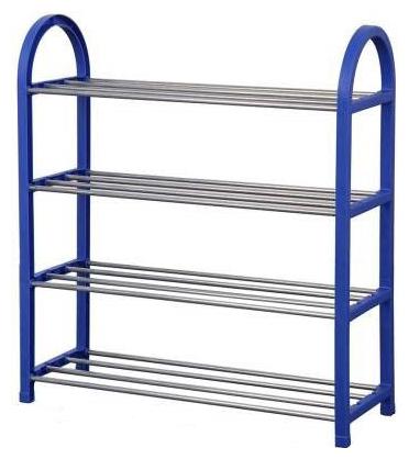 

G-KAMP JAPAN Multipurpose Portable Folding Shoe Racks for Home Organizers with Water-Resistant Metal Collapsible Shoe Stand (Blue Grey4 Shelves)