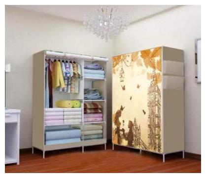 

G-KAMP JAPAN Multi-Purpose Clothes Storage Wardrobe with Portable Shelves Printed Design Multi-Purpose Space Organizer for Bedroom