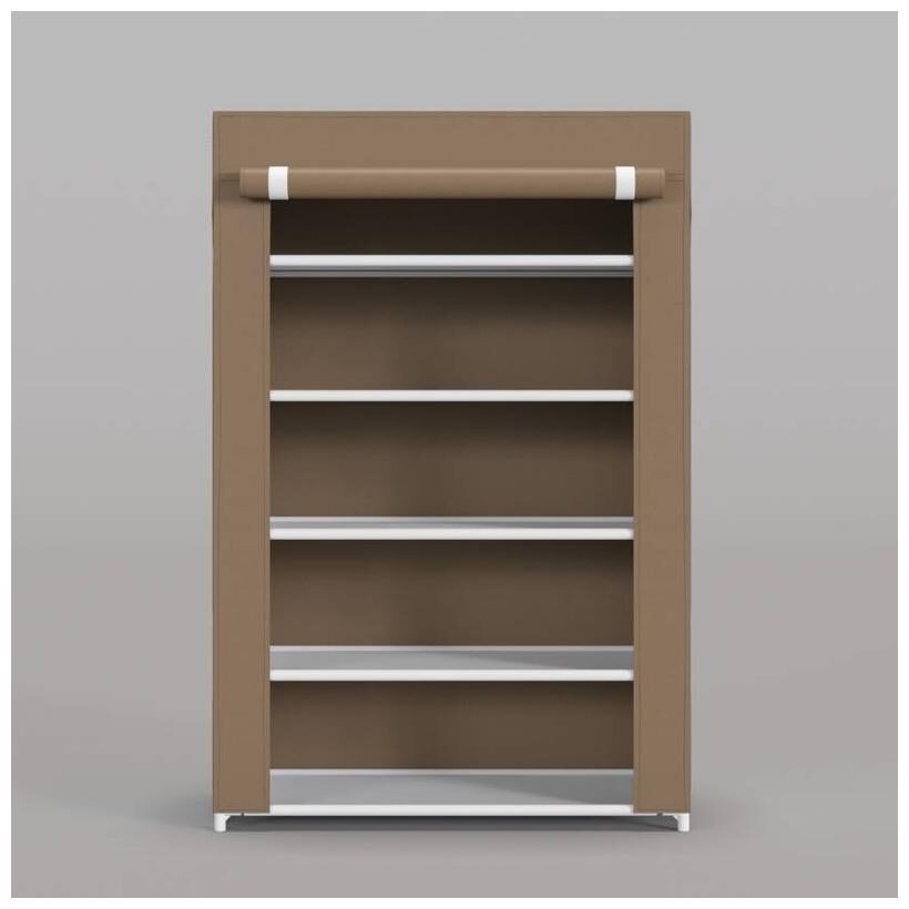 

G-Kamp Japan Multipurpose Portable Folding Shoe Racks For Home Organizers With Water-Resistant Metal Collapsible Shoe Stand (Brown 5 Shelf)