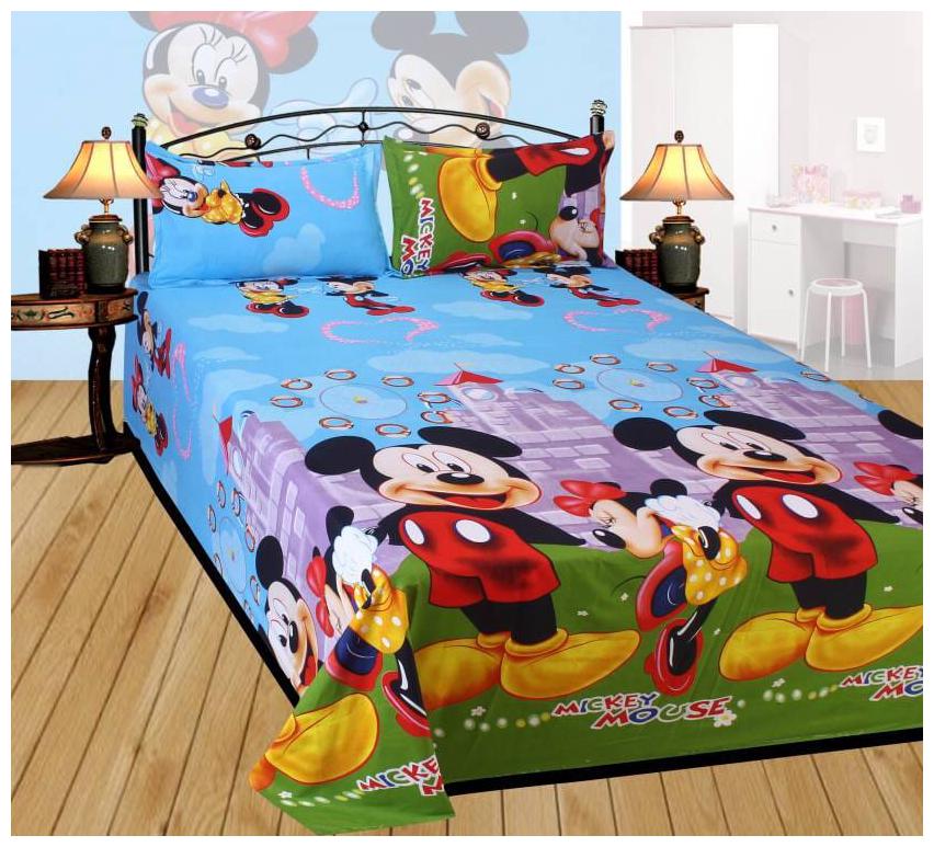 

G5S Trendz Microfiber 3D Printed Double Size Bedsheet 160 TC ( 1 Bedsheet With 2 Pillow Covers Multi )