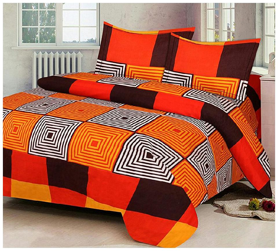 

G5S Trendz Poly Cotton Double Bedsheet ( 1 Bedsheet with 2 Pillow Covers Multi )