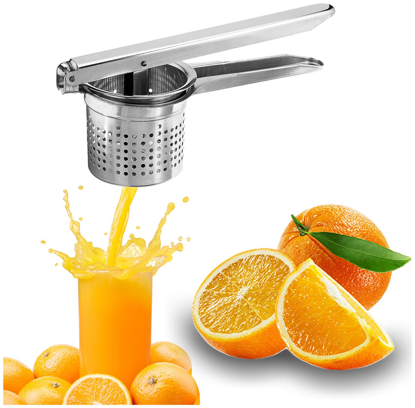 

Gabbar Heavy Stainless Steel Manual Press Oranges Pomegranate Squeezer Citrus Hand Press Juicer Potato Masher 100 Rust Free