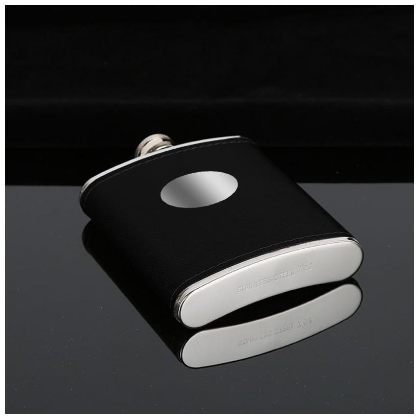 

Gabbar Leather Coated Black and Silver Stainless Steel Hip Flask 8 Oz