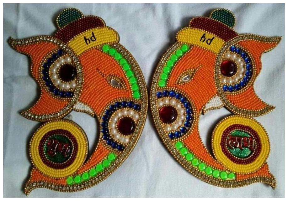 

Ganpati Shubh Labh Diwali wall decor Temple or Door decor ReadyMade woodenwith handwork Perfect Diwali Gift