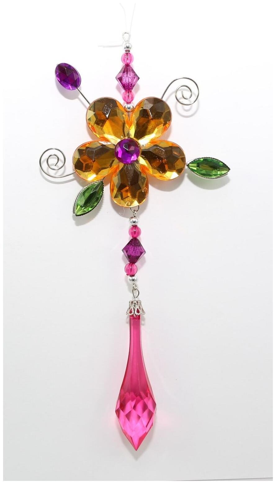 

Ganz E7 Christmas Decor Crystal 7in Hanging Daisy Pendant Ornament ACRY-334