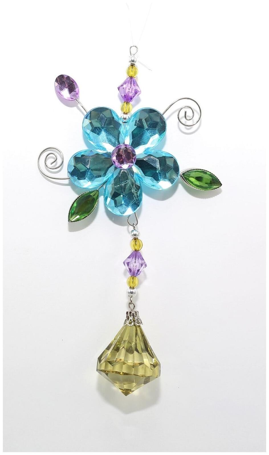 

Ganz E7 Christmas Decor Crystal 7in Hanging Daisy Pendant Ornament ACRY-334