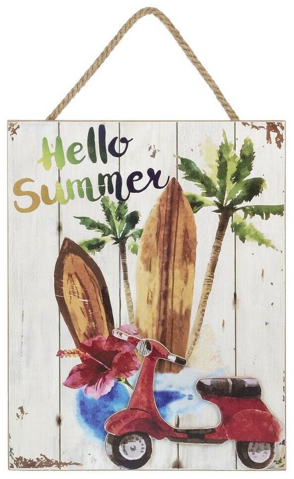 

Ganz E8 Summer Decor 11x9in Wall Watercolor Plaque - Beachside ER57471 Choose