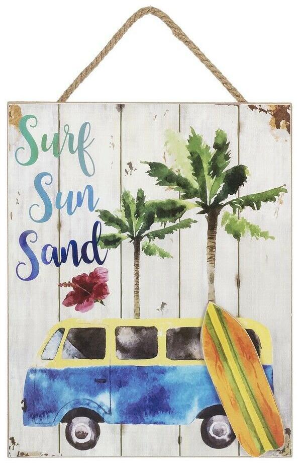 

Ganz E8 Summer Decor 11x9in Wall Watercolor Plaque - Beachside ER57471 Choose