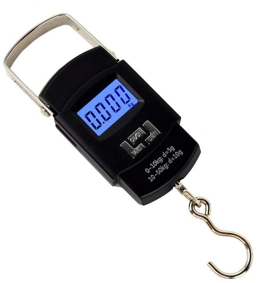 

GAPFILL Electronic Portable Fishing Hook Type Digital LED Screen Luggage Weighing Scale 50 kg (Black)