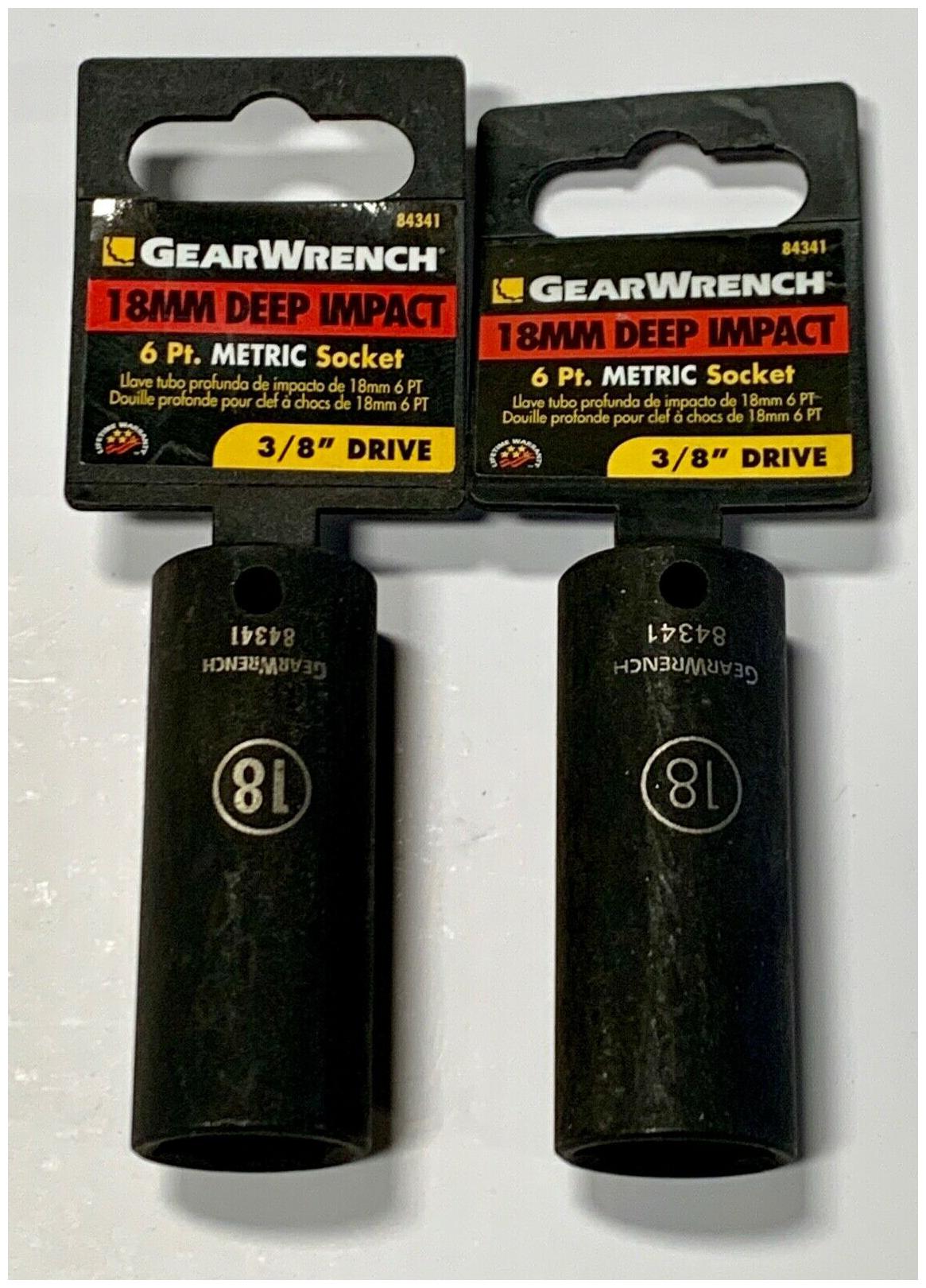 

GearWrench 3 8 Drive 18mm Deep Impact Socket 6pt 2 Pack 84341