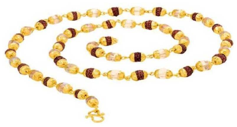 

Gemlok Rudraksh Crystal Chain Brown Gold