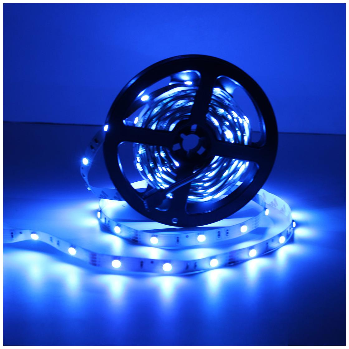 

Generic Non-waterproof Blue 5M LED Strip Flexible Non Waterproof Light DC Connecter lamp