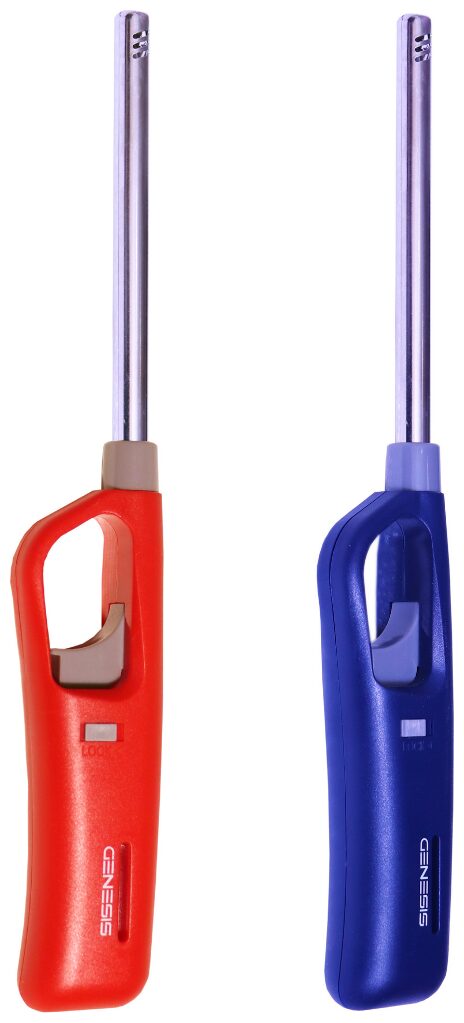 

Genesis Blue Red Multi Utility Flame Lighter With Refillable And Adjustable Flame -Set Of 2