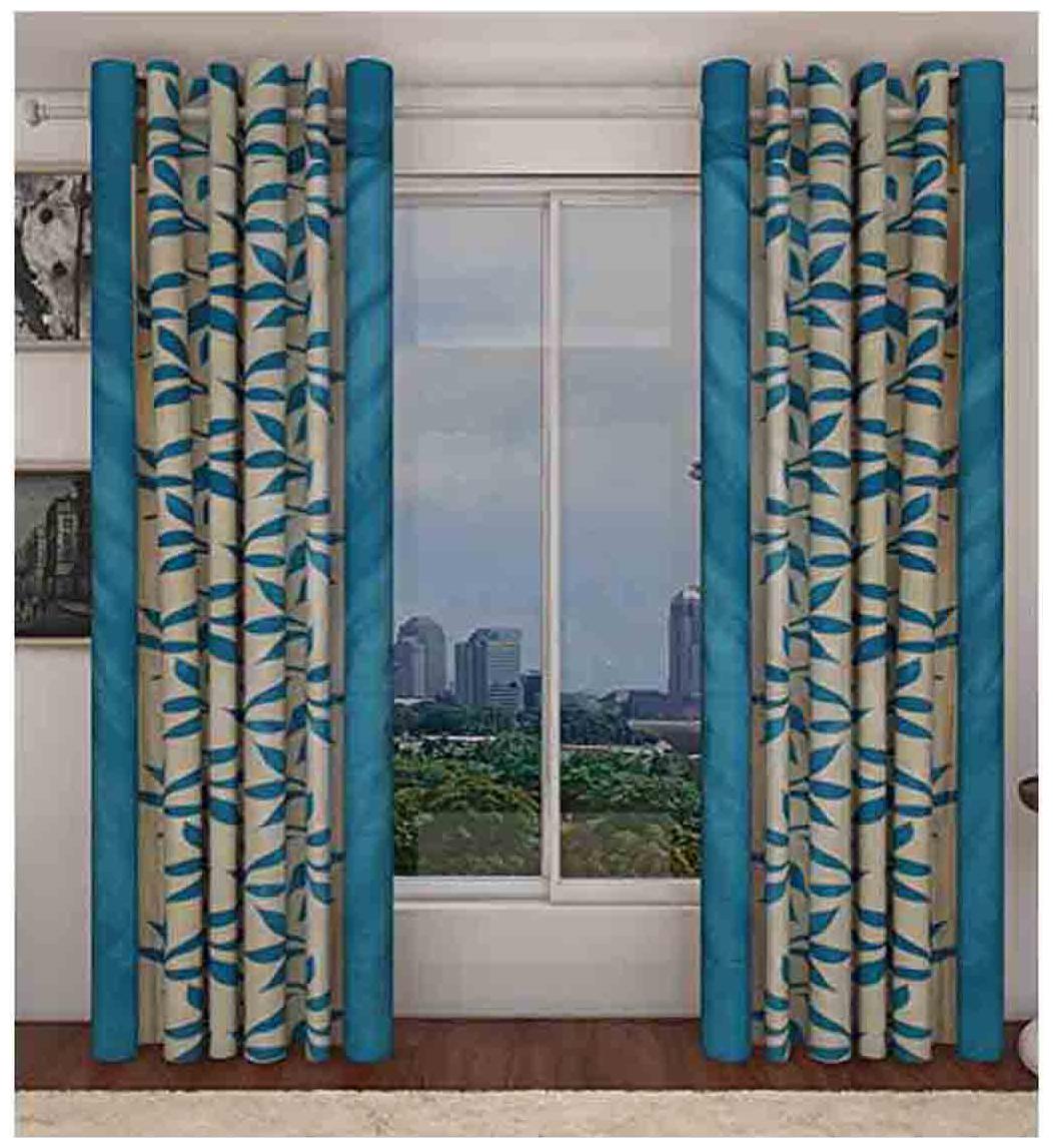 

Geo Nature Polyester Eyelet Door Curtains (7x4 ft) - Set Of 2