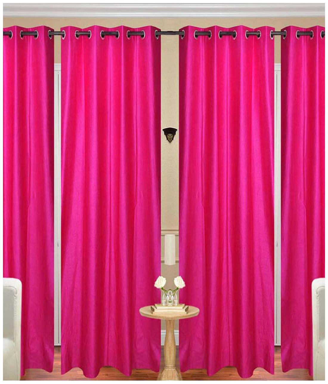

Geo Nature Polyester Pink Door Curtains (4x7 ft) -Set Of 4