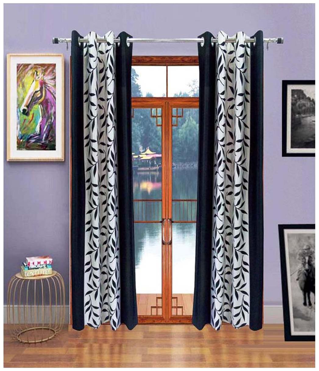 

Geo Nature Polyester Eyelet Door Curtains (7x4 ft) - Set Of 2