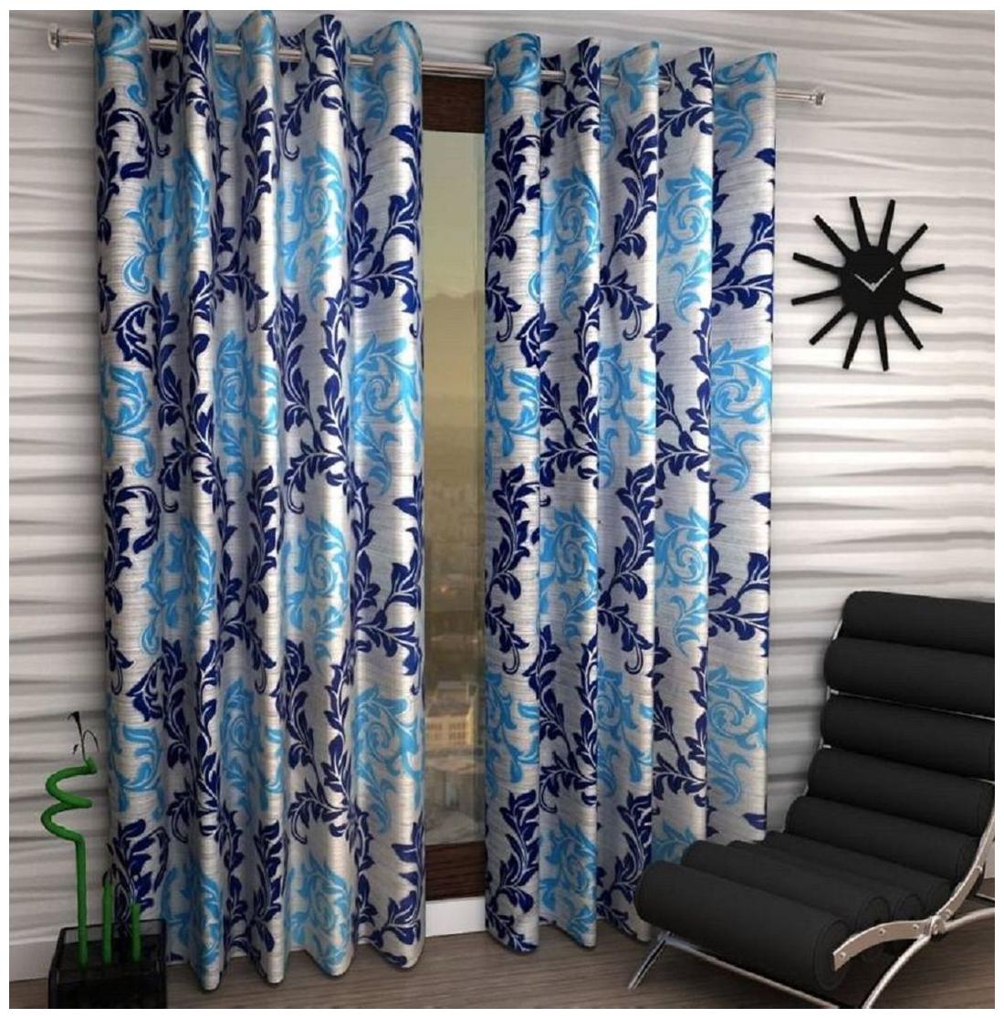 

Geonature Polyester Window Room Darkening Multi Regular Curtain ( Eyelet Closure Floral )