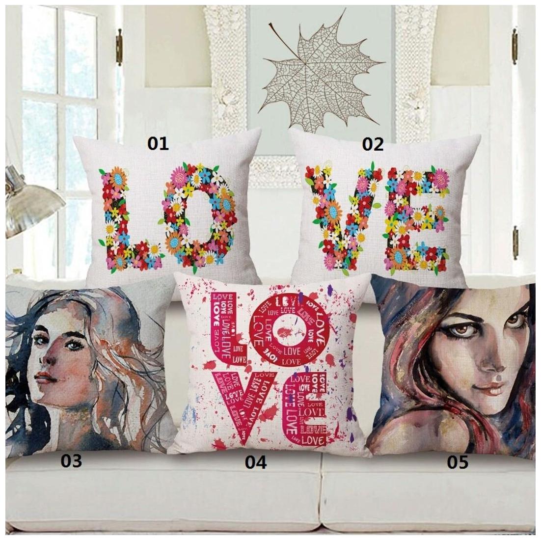 

GH Decor LOVE print Jute cushion cover set of 5