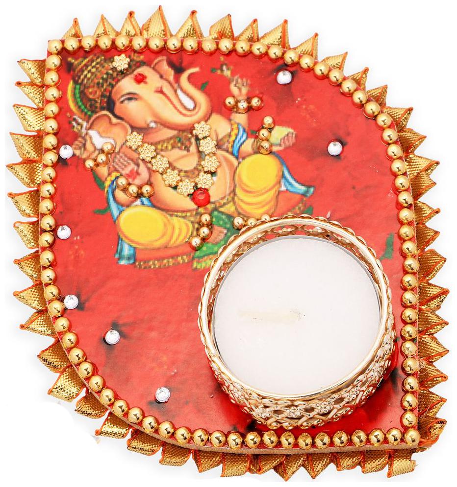 

Ghasitaram Gifts Ganesha Leaf T-Lite