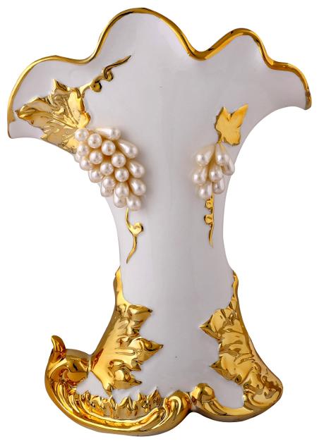 

Giftadia Multicolor Porcelain Decorative Flower Vase With Pearls - FF2516