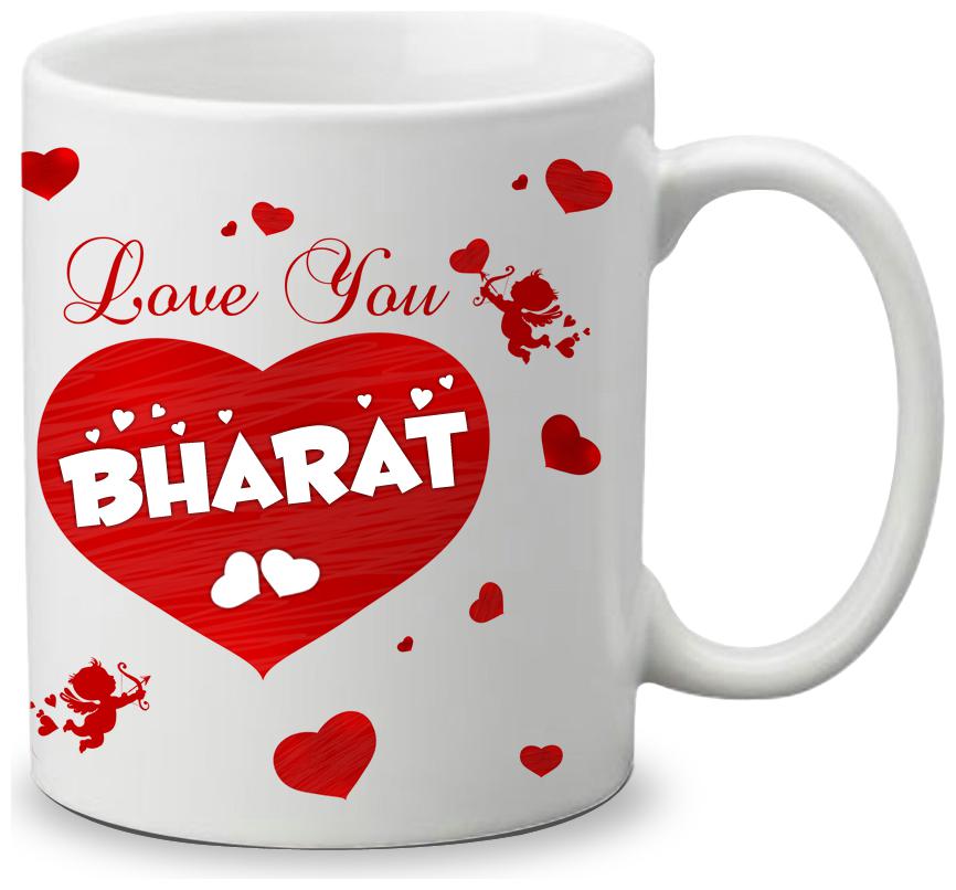 

Giftszone Love u Bharat Name White Mug Best Gifts for Valentine s Day Anniversary
