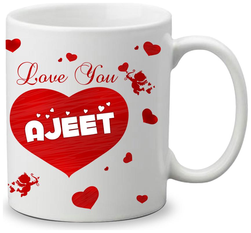 

Giftszone Love u Ajeet Name White Mug Best Gifts for Valentine s Day Anniversary