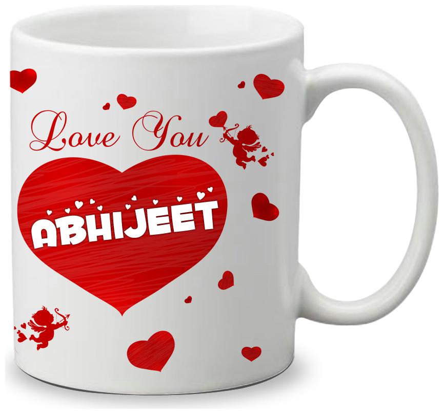 

Giftszone Love u Abhijeet Name White Mug Best Gifts for Valentine s Day Anniversary