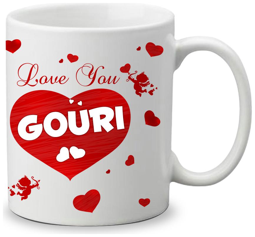 

Giftszone Love u Gouri Name White Mug Best Gifts for Valentine s Day Anniversary