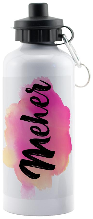 

GIFTSZONE Aluminium White Water Bottle ( 600 ml Set of 1 )