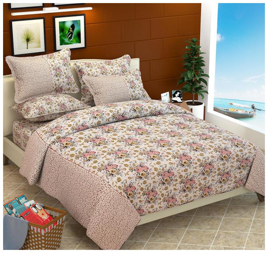 

Gifty Cotton Floral King Size Bedsheet 104 TC ( 1 Bedsheet With 2 Pillow Covers Multi )