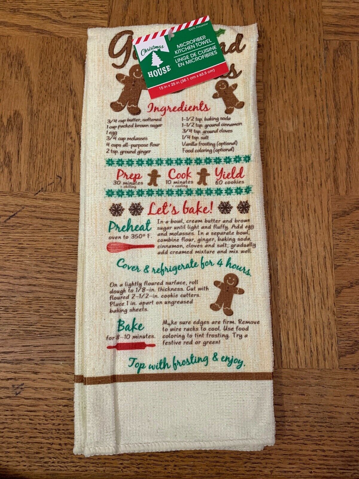 

Gingerbread Microfiber Kitchen Towel