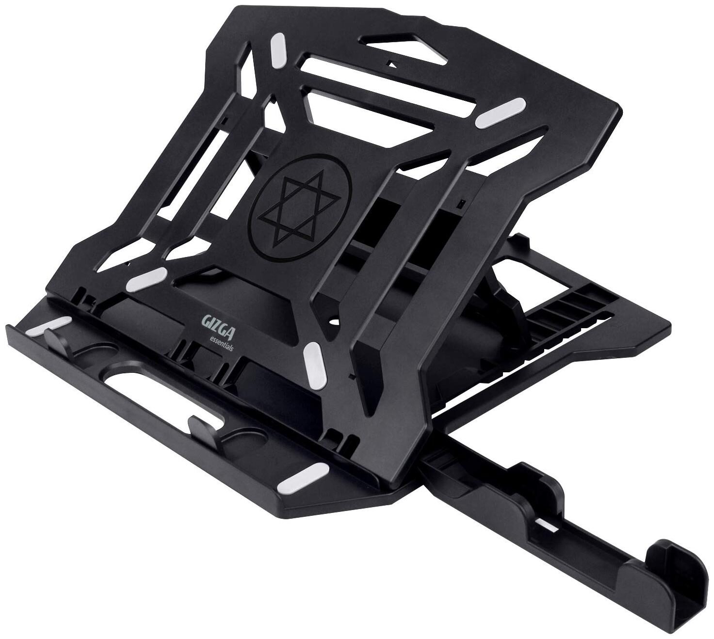 

Gizga Essentials 2-In-1 Laptop Stand 8-Adjustable-Angles Ventilated Non-Slip Ergonomic Portable For All Laptops Notebook Macbook Air Pro With Mobile Holder (Black)