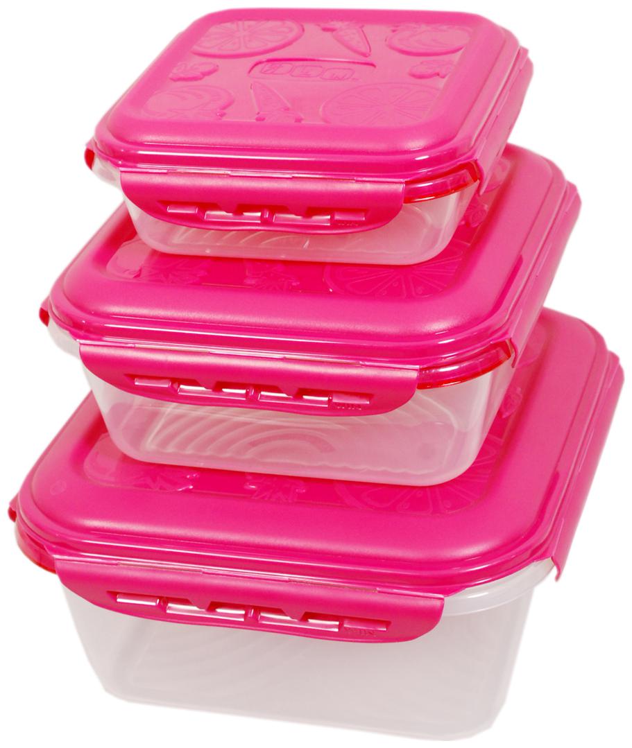 

GKW Food Storage Container 3 pcs Set-700ml 1500ml 3000ml Pink