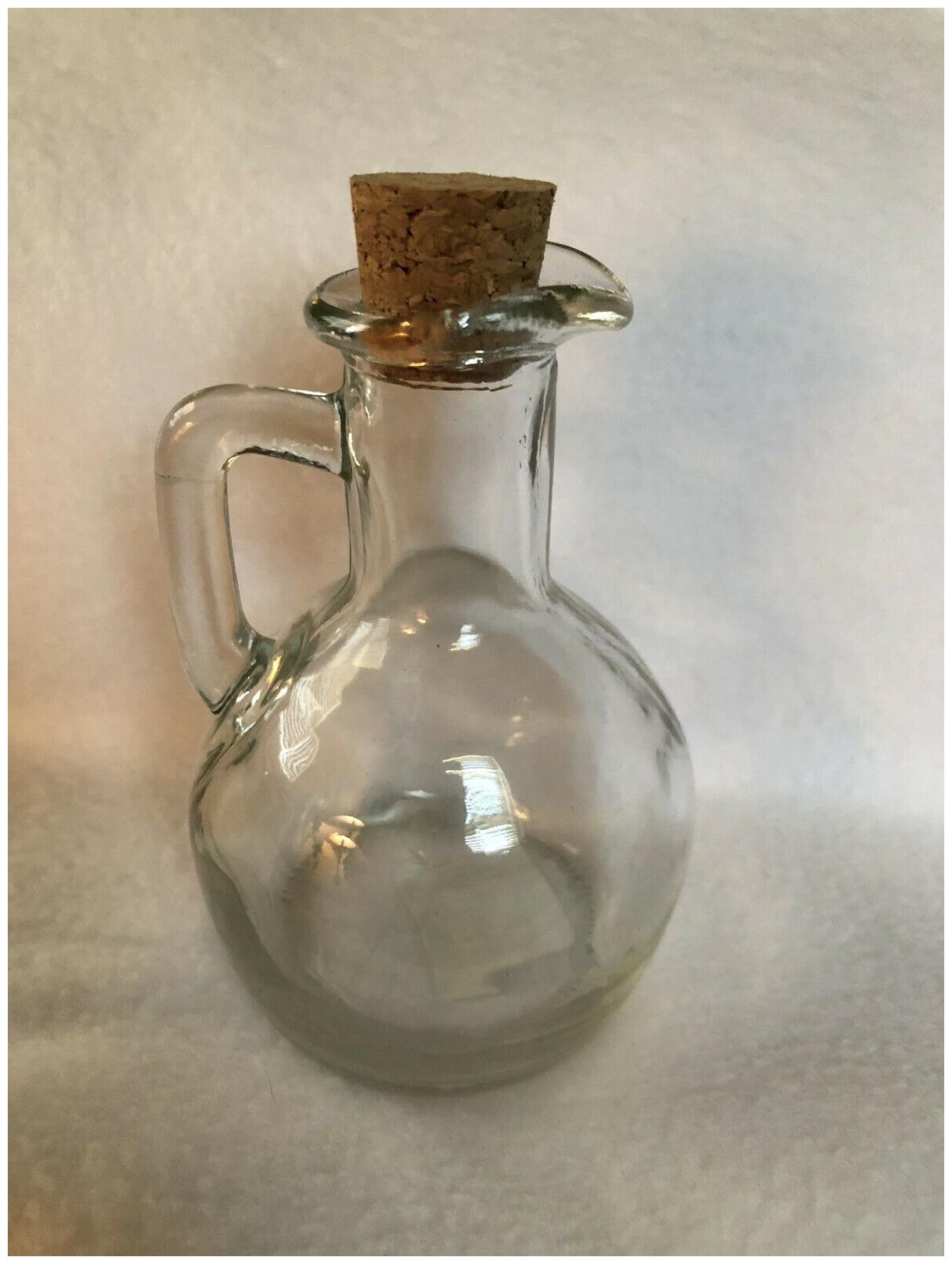 

Glass Cruet With Cork Lid Oil Vinegar Spices Glass 5 Oz Pitcher Decanter Mini