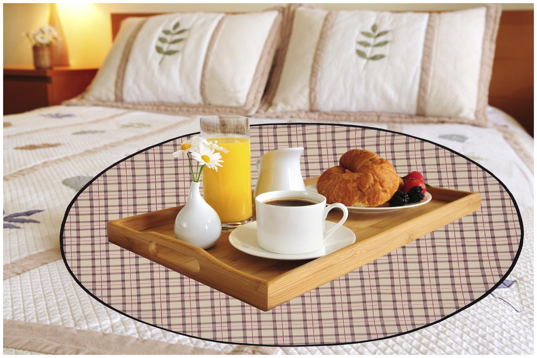 

Glassiano Bed Server Food Mat Round Waterproof Bed Server Food Mat Washable Multicolor (36x36 inch) CAM03