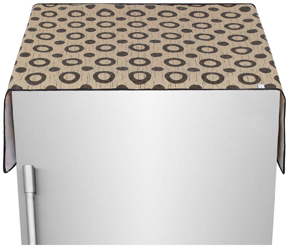 

Glassiano Beige Colored Round Texture Printed Designer Fridge Top Cover