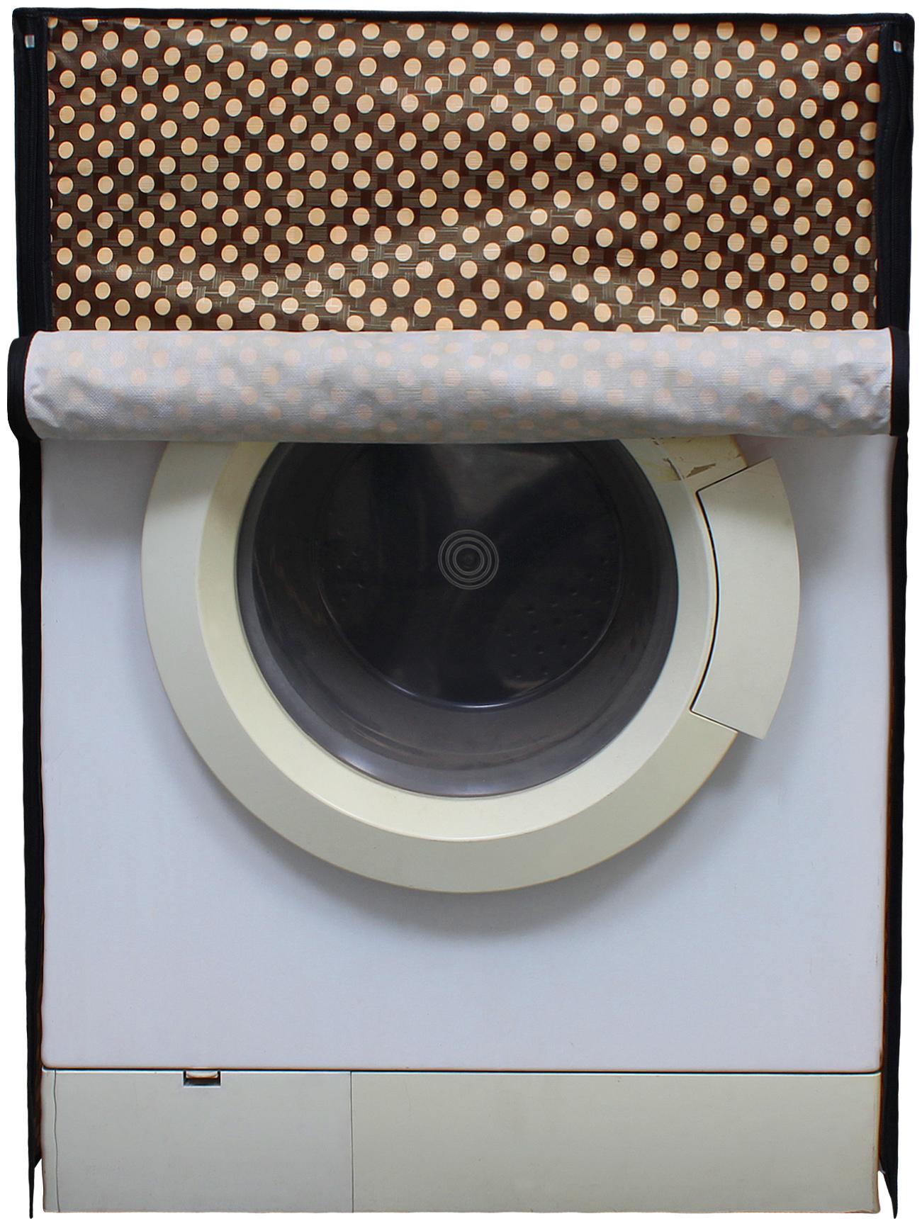 

Glassiano Brown Polka Dot Printed Washing Machine Cover For Bosch 7 kg WAK20160IN Fully Automatic Front Loading Washing Machine