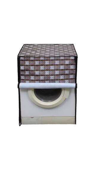 Glassiano Brown Checkered Washing Machine Cover For Samsung WW60M206LMW/TL Front Load 6Kg