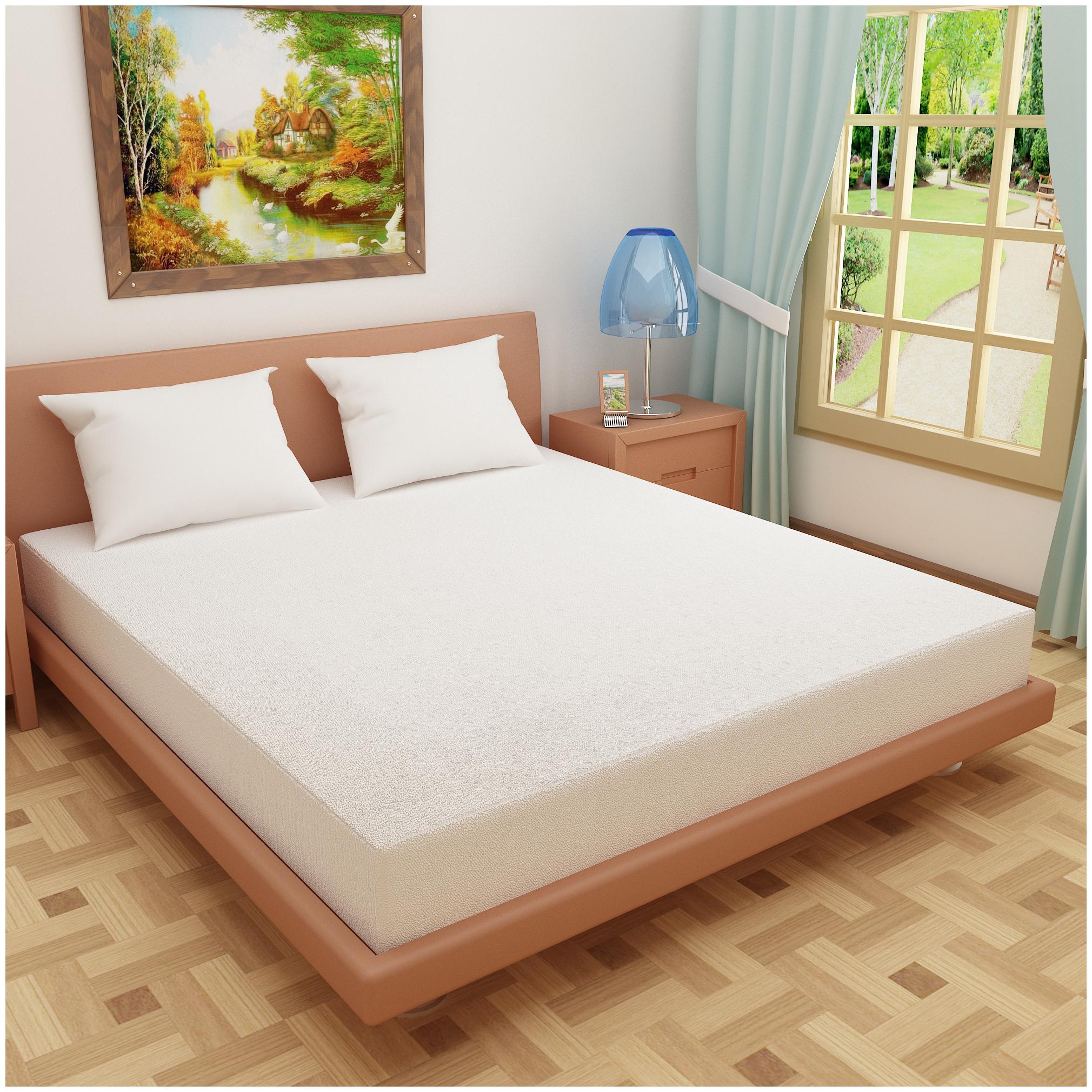 

Glassiano Breathable Waterproof And Dustproof Single Size (WxLxH 42 X75 X9 ) Luxury White Colour Elastic Mattress Protector - 1 pcs