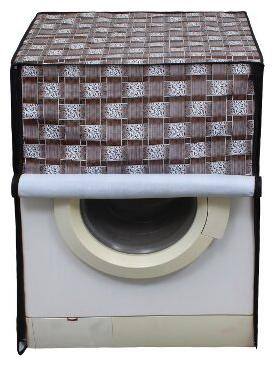 Glassiano Brown Checkered Washing Machine Cover For IFB Diva Aqua SX Front Load 6Kg